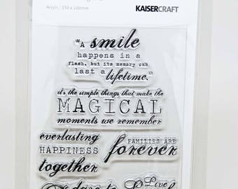 KaiserCraft Sentiments Collection Clear Stamps -- Acrylic -- Together