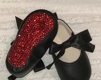 Ready To Ship! Size 3 Designer Inspired Red Bottom Authentic Crystal Rhinestone Baby Shoes