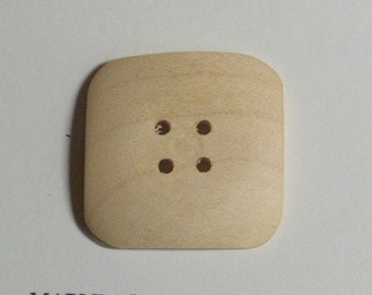 Handmade Square Buttons 1 Inch Maple Wood Buttons Knitting Supply Crochet Supply Sewing Supply