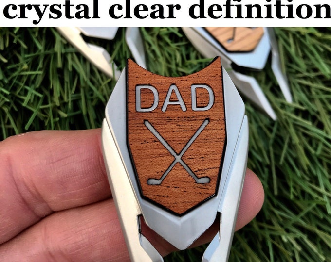 Father's Day Gift, Personalized Wood Golf Ball Marker & Divot Tool, Golf Gift For Men, Dad Gift, Golf Accessories, Gift for Him, Men's Gift