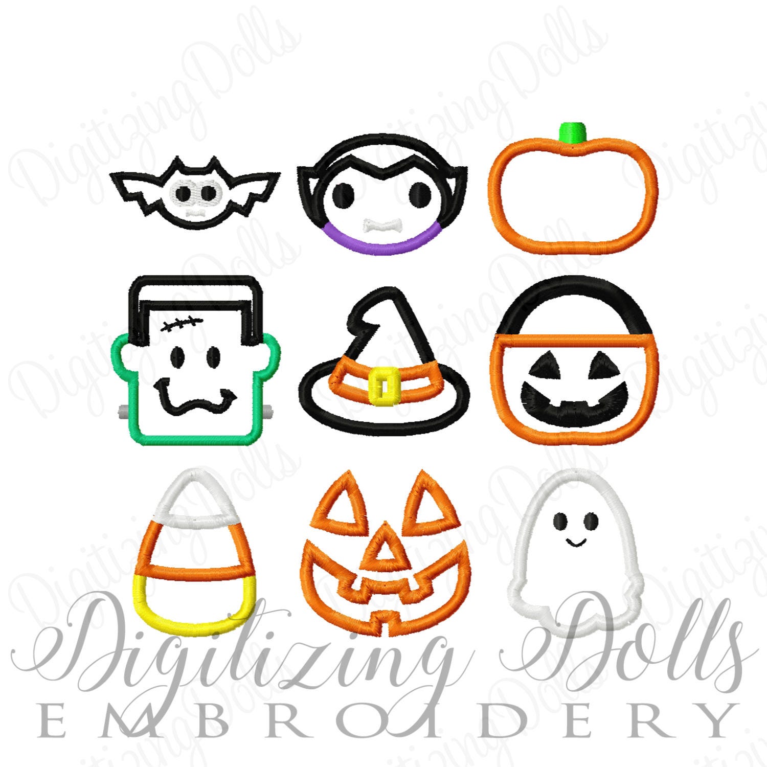 Mini Halloween Applique Set 2x2 Machine Embroidery Designs