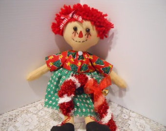 CHRISTMAS, Rag Doll 13", candy cane