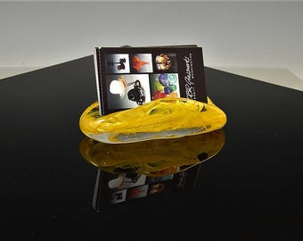 Handmade Glass Business Cardholder "Sunshine"