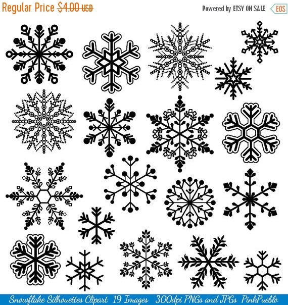 BLACK FRIDAY SALE Snowflake Clipart Clip Art by PinkPueblo on Etsy