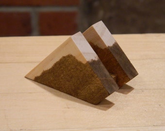 Avalanche Wood Business Card Display Holder, Rustic Snow Capped - Mountain Series - Avalanche