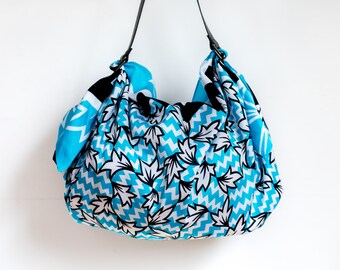 Ivy Furoshiki & Black Leather Carry Strap Set