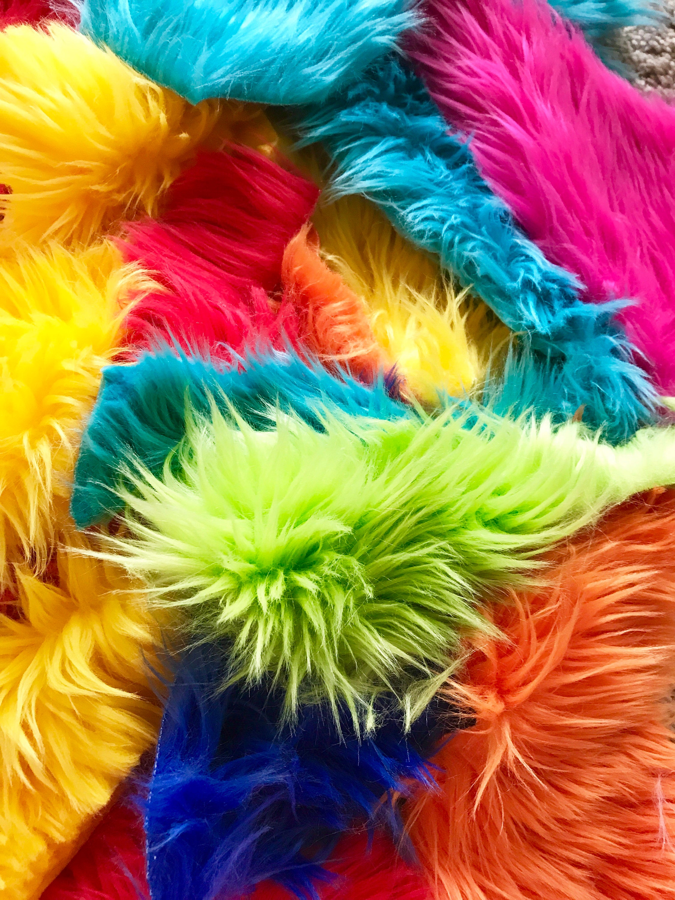 Scrap Fur Various Colors - Multicolored Faux Fur - DIY Sewing - Animal ...