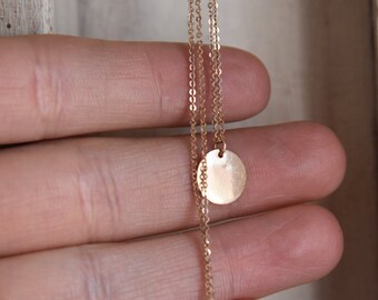 one of a kind 14k Rose gold necklace-signet necklace