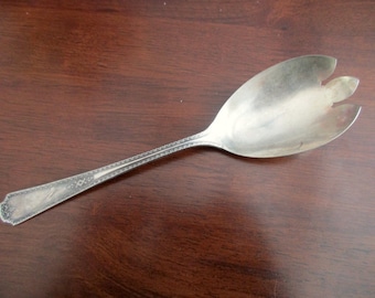 vintage Wm A. Rogers silver plate serving spoon fork - dining, vegetable