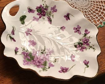 violets hammersley victorian bone dish china english