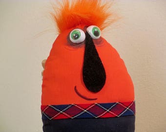 Morbert the Orange stuffed cloth art doll