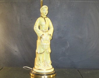 Vintage Mid Century Asian Figural Table Lamp