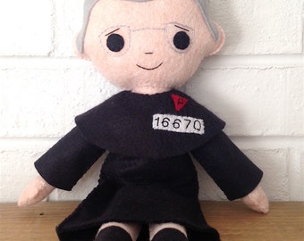 Catholic Doll - Saint Maximilian Kolbe - Wool Felt Blend - Catholic Toy - Felt Doll