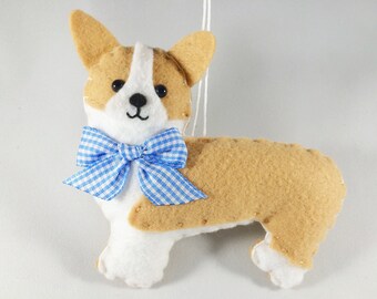 Pembroke Welsh Corgi Christmas Ornament - Felt Corgi - Personalized Ornament - Corgi Ornament - Corgi Gift - stocking stuffer - Corgi