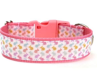 Easter Dog Collar 1" or 1.5" Bunny Dog Collar