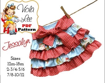 Jessalyn Girl's Skirt Pattern pdf, Ruffle Skirt Pattern, Skirt Sewing Pattern, Twirl Skirt Pattern. Toddler Skirt Pattern. Girls pdf Pattern