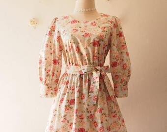 Vintage Inspired Floral Bridesmaid Dress Cute by Amordress on Etsy