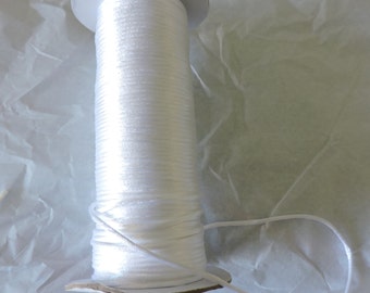 White Polyester Satin Rattail Cord 2mm #2