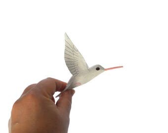 Hummingbird art Paper machè Bird sculpture Colibri figurine