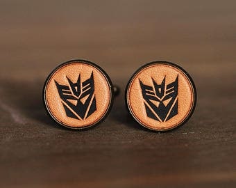 Vintage Style cufflinks - Personalized Transformer Cufflinks - Decepticons Cufflinks with a gift box