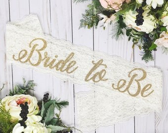 Lace Bachelorette Sash - Bride To Be Sash - Bachelorette Sash - Bachelorette Party - Bachelorette Party Sash - Bachelorette Party Accessory