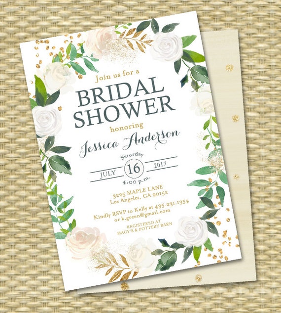 Green Bridal Shower Invitation Wording 4