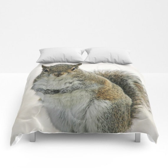 Gray Squirrel Comforter Bedspread Bedding Bedroom Decor