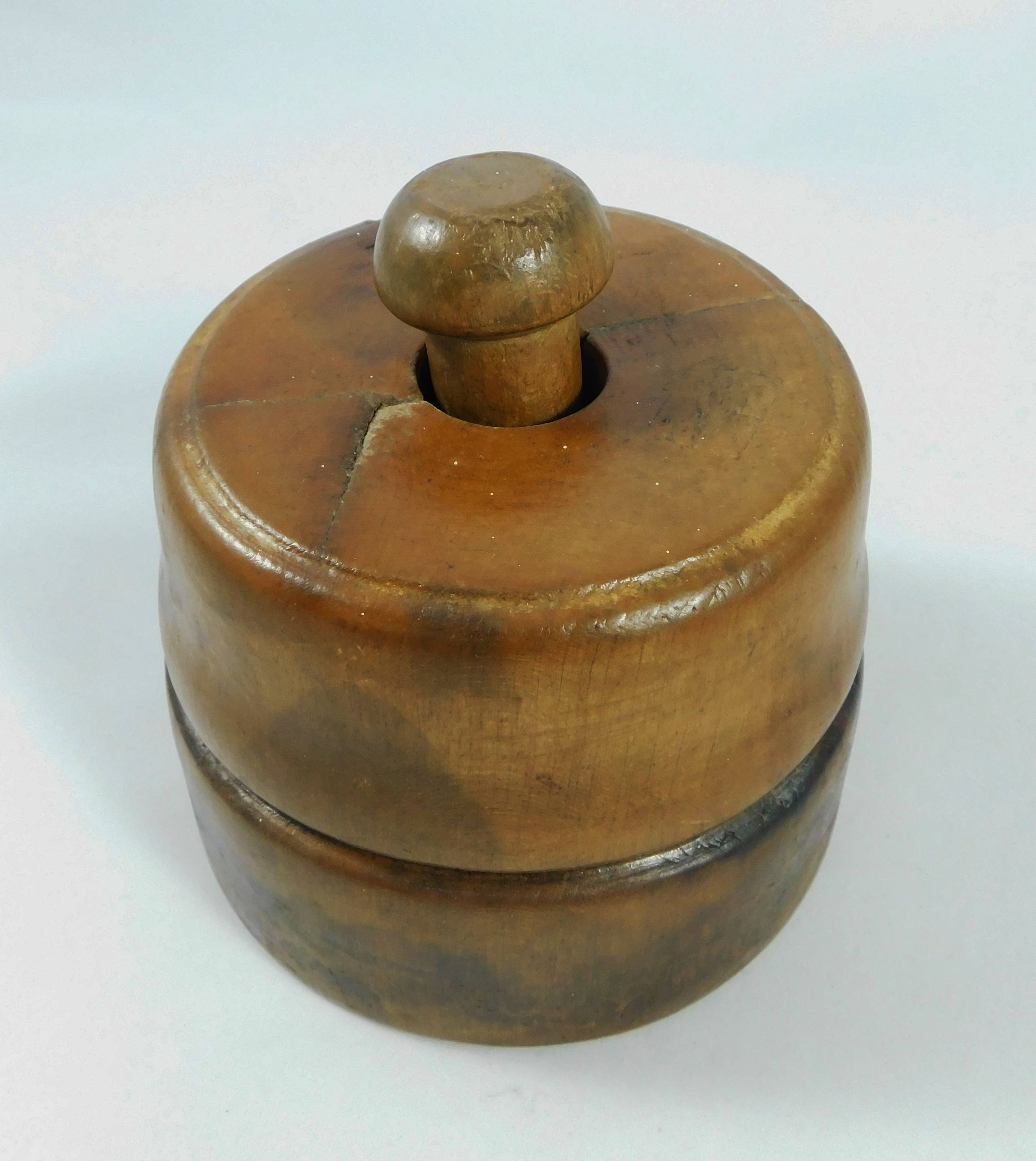 Antique Wood Butter Mold Rustic Farm Kitchen