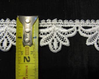 Bridal Lace Trim, White By The Yard Guipure Lace Fabric, Venice Crafting Laces