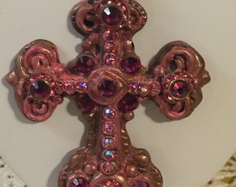 Pink Crystal Cross