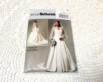 Wedding Dress Pattern, Butterick 249, Kate Middleton Wedding Dress, Uncut, Size 14 thru 20