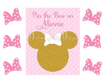 Items similar to Minnie Mouse Bow-tique Inspired Party Game Pin the Bow on Minnie - Printable ...