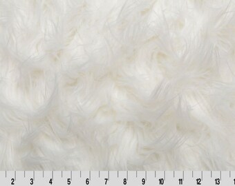 Faux Fur Fabric - Gorilla Fur Fabric in White by Shannon Fabrics