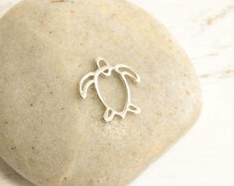 Openwork Sterling Silver Sea Turtle Charm... 1 Piece