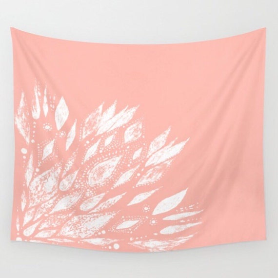 Light Pink Flower Wall Tapestry pink wall tapestry flower