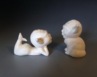 2 x YODA Sculptures, Yoda Cat & Yoda Mermaid Star Wars *** April Fool's Gift***