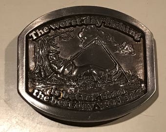 The worst day fishing is better than the best day working belt buckle