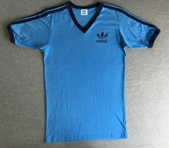 ADIDAS Shirt Vintage 80's / TREFOIL Classic Striped Sleeve