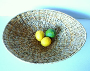Large Basket Decorative Basket Vintage Woven Basket Large Woven Basket Unique Basket Table Centerpiece