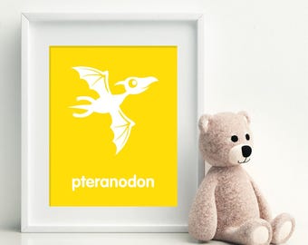 PTERANODON Art Print - Dinosaur art poster - nursery art - child's room decor - playroom decor