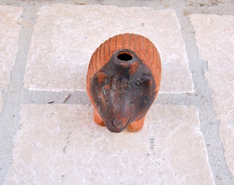 Old hedgehog terracotta gourd