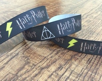 5 yards 7/8 harry potter ribbon. Harry Potter ribbon, hogwarts ribbon, grosgrain ribbon, craft, crafting, sewing, scrapbook, hairbows