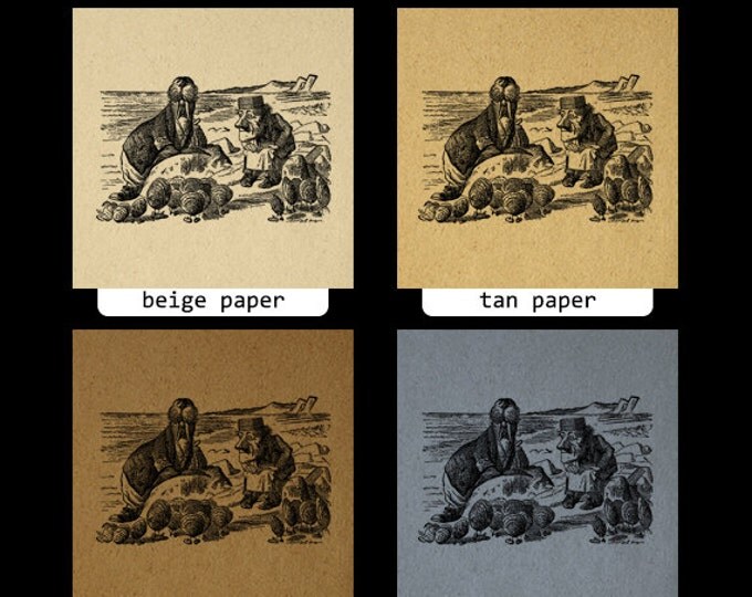 The Time Has Come the Walrus Said Printable Graphic Image Alice in Wonderland Digital Download Antique Clip Art HQ 300dpi No.232