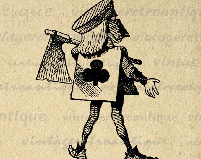 Alice in Wonderland The Executioner Graphic Printable Image Illustration Download Digital Vintage Clip Art Jpg Png HQ 300dpi No.1746