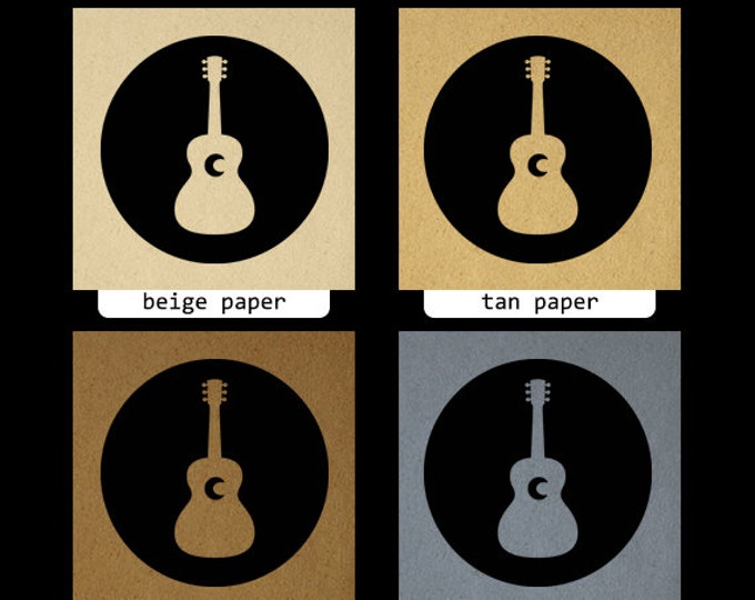 Printable Image Acoustic Guitar Digital Guitar Icon Download Music Artwork Graphic Antique Clip Art Jpg Png Eps HQ 300dpi No.4386