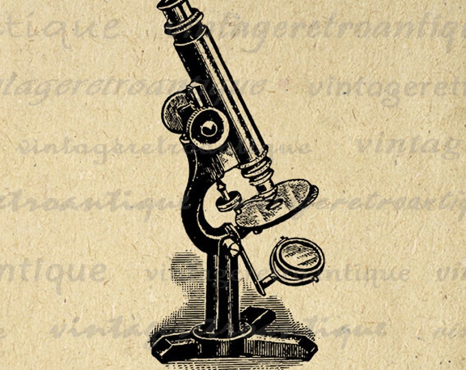 Digital Antique Microscope Image Graphic Illustration Download Printable Vintage Clip Art for Transfers etc Jpg Png HQ 300dpi No.1277