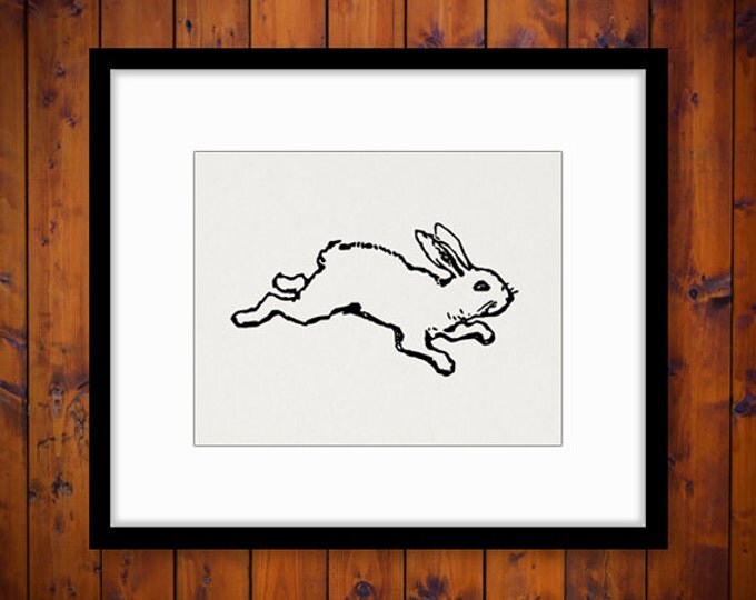 Digital Printable Rabbit Download Cute Bunny Graphic Rabbit Image Antique Clip Art for Transfers Making Prints etc HQ 300dpi No.4620