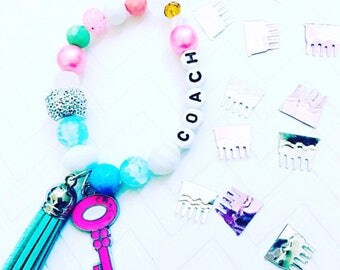 Tassel Bracelets, Girls Coach Tassel Bracelets, Children's Charm Bracelets, Tassel Jewelry, Kid's Charm Bracelets, Personalize Jewelry