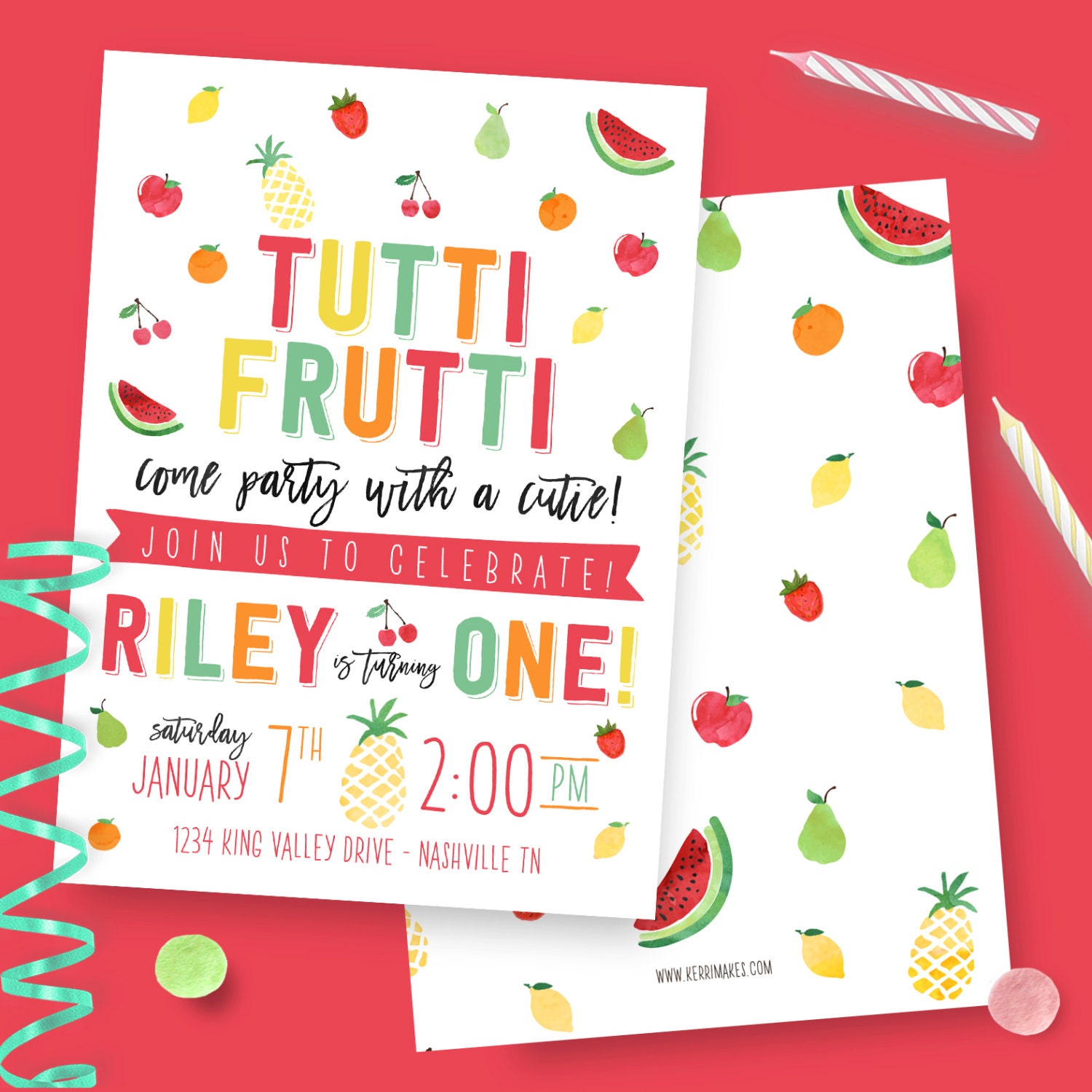 Tutti Frutti Party Invitations 9