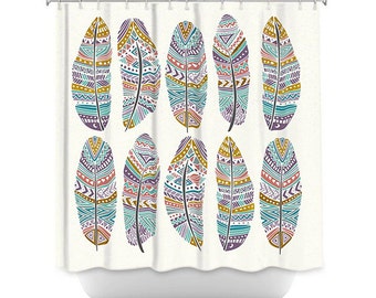 Boho Feathers Shower Curtain For Your Home Decor